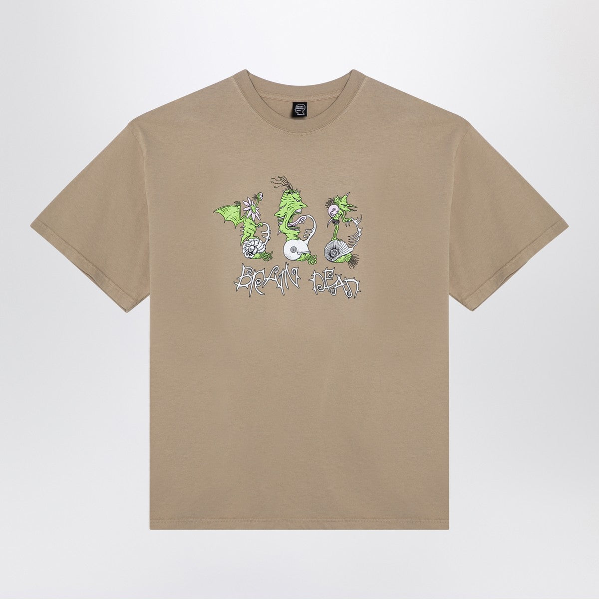 Brain Dead Beige cotton T-shirt with print Brain Dead