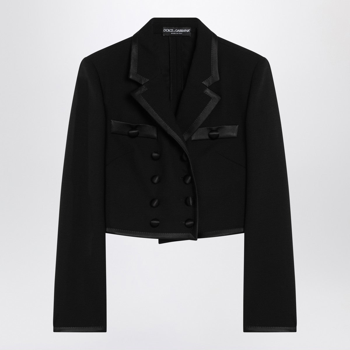 Dolce & Gabbana Dolce&Gabbana Cropped double-breasted black jacket Dolce & Gabbana