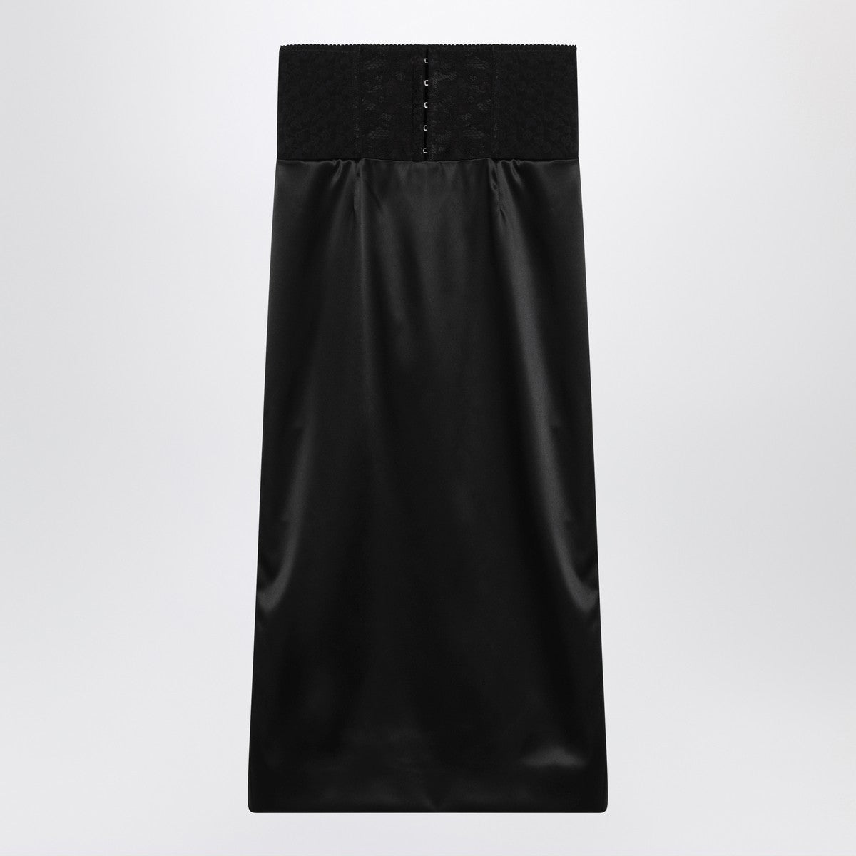 Dolce & Gabbana Dolce&Gabbana Black midi skirt with corset belt Dolce & Gabbana