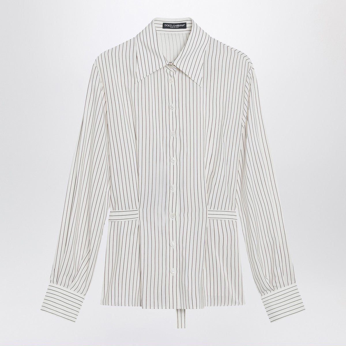Dolce & Gabbana Dolce&Gabbana White pinstriped shirt in silk and cotton Dolce & Gabbana