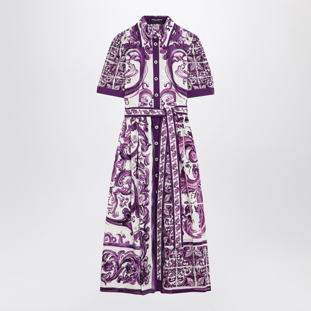 Dolce & Gabbana Dolce&Gabbana Poplin shirt dress with Maiolica print Dolce & Gabbana
