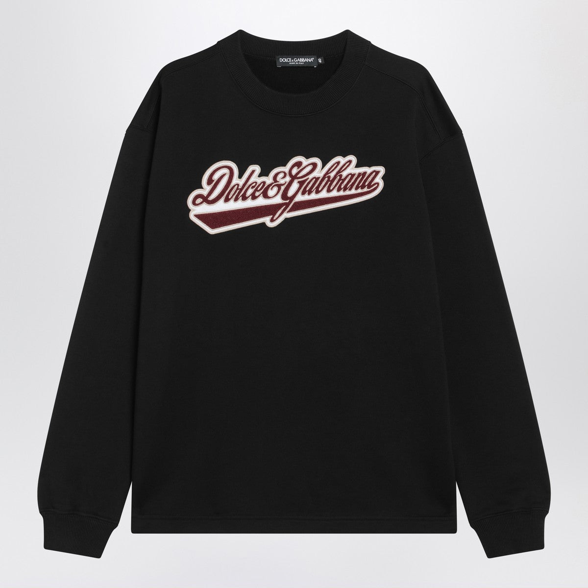 Dolce & Gabbana Dolce&Gabbana Black cotton sweatshirt with logo patch Dolce & Gabbana