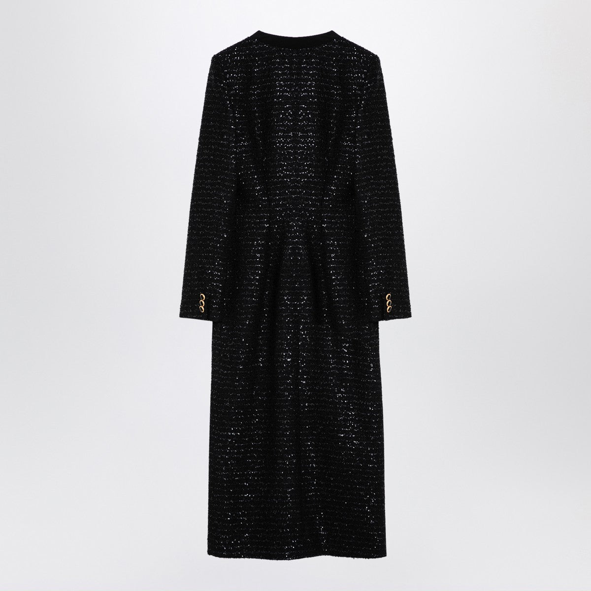 Alessandra Rich Black sequin tweed midi dress with buttons Alessandra Rich
