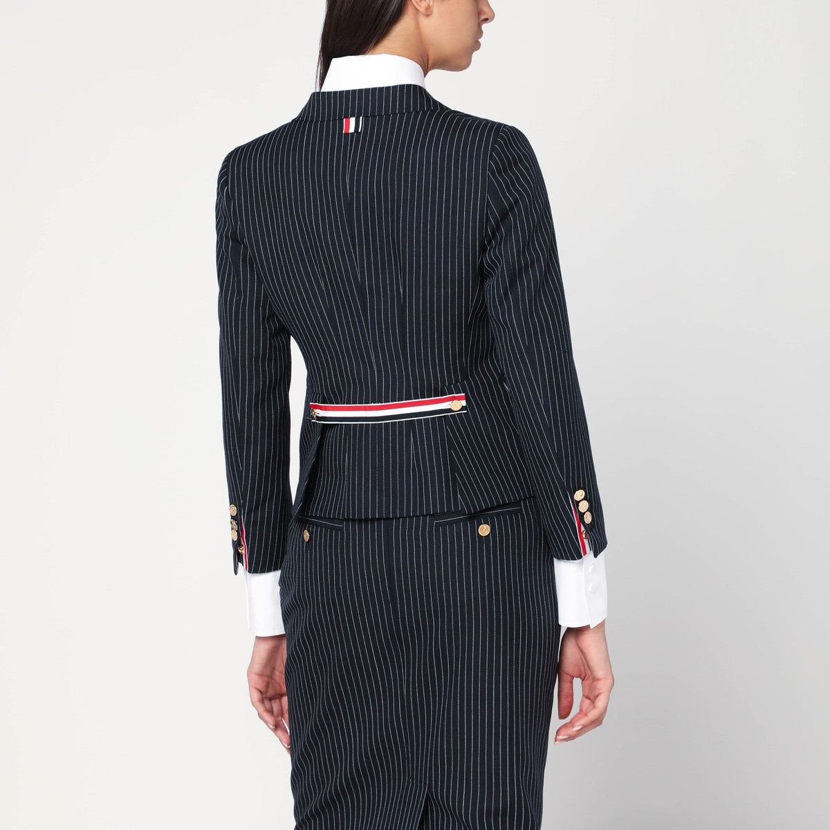 Thom Browne Navy pinstripe wool blazer Thom Browne