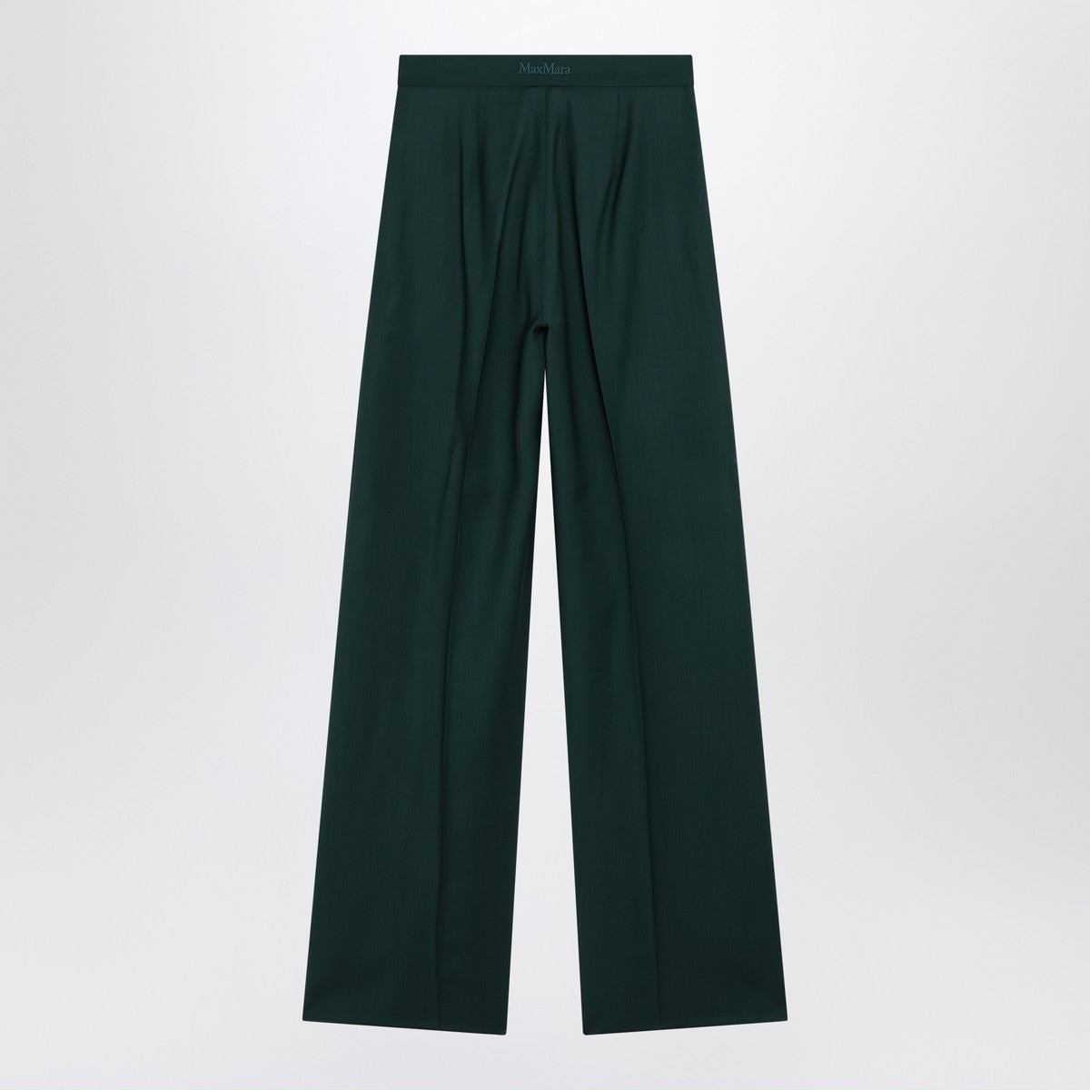 Max Mara Green straight trousers in wool Max Mara