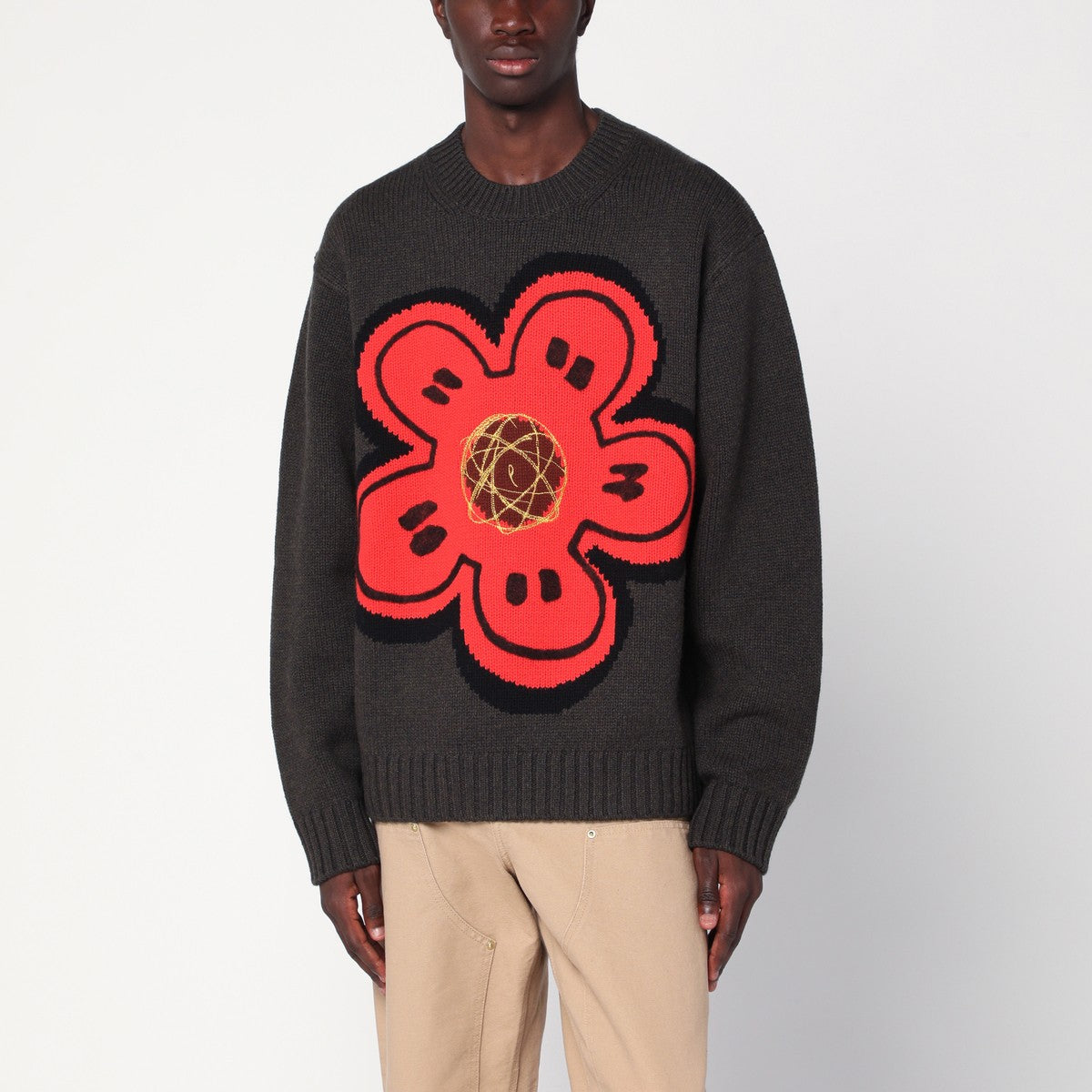 Kenzo x Futura 2000 sweater in khaki wool Kenzo