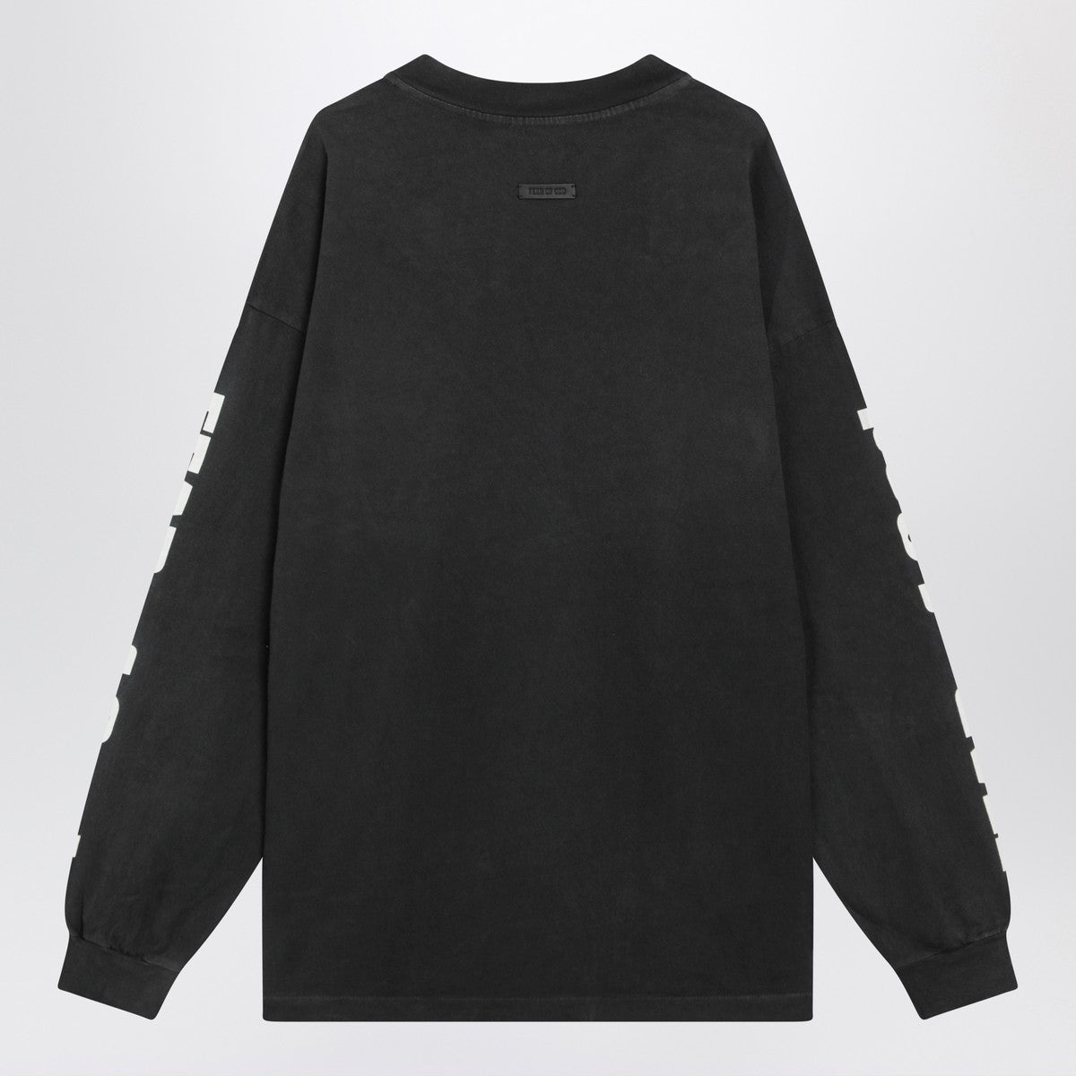 Fear of God Black washed-effect sweater with logo prints Fear of God