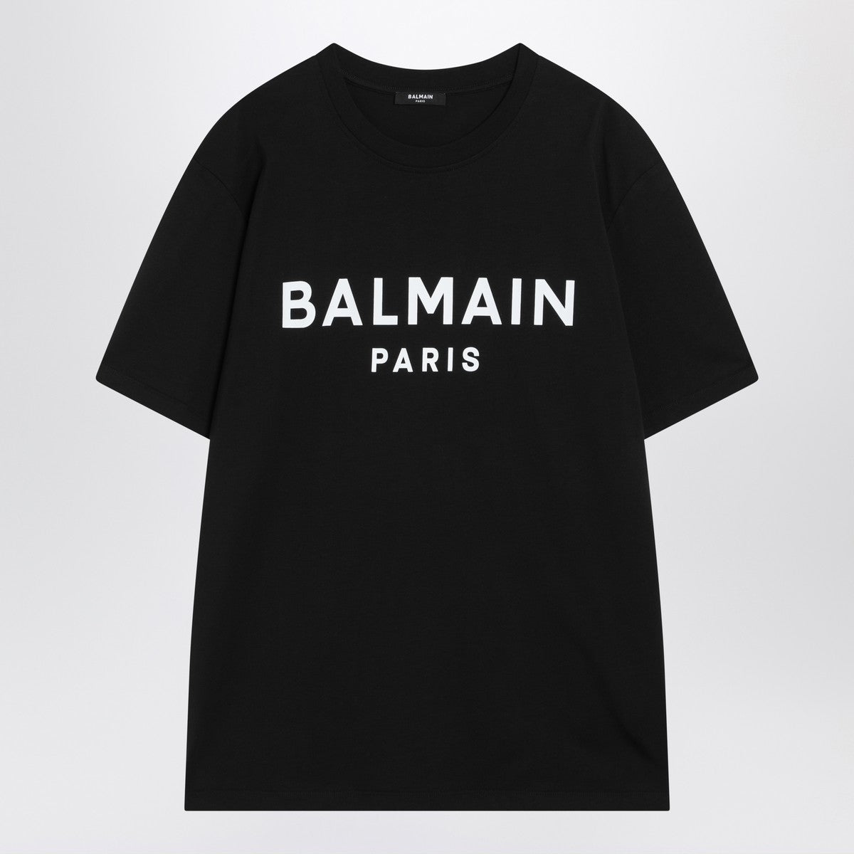 Balmain Black cotton crewneck t-shirt with logo Balmain