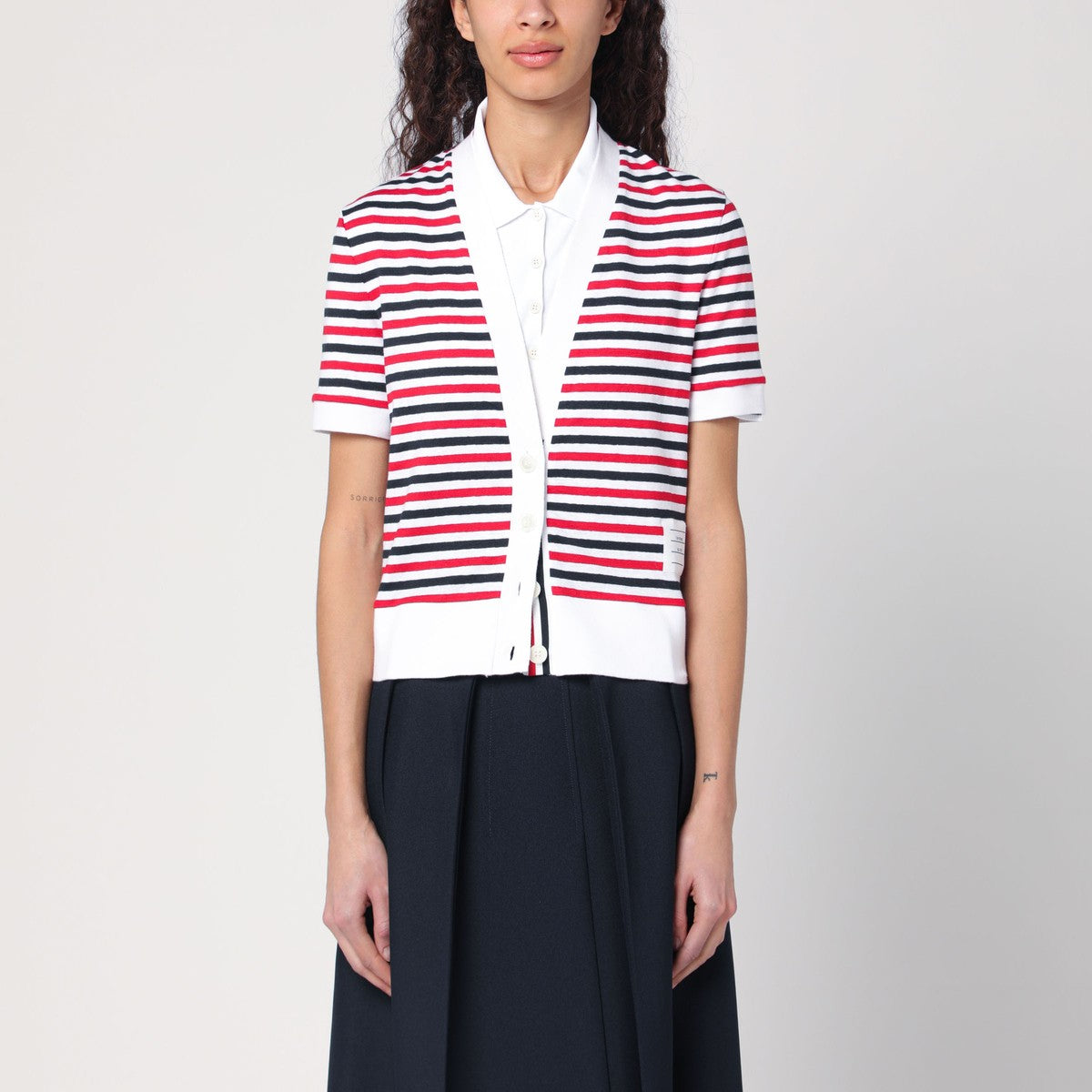 Thom Browne Striped cardigan in linen Thom Browne