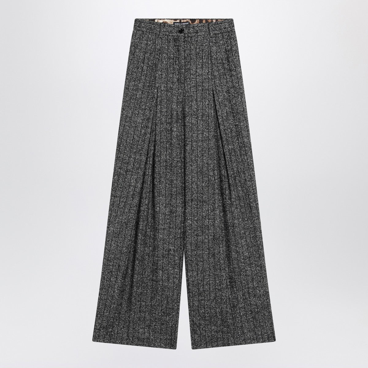 Dolce & Gabbana Dolce&Gabbana Wide dark grey striped trousers Dolce & Gabbana