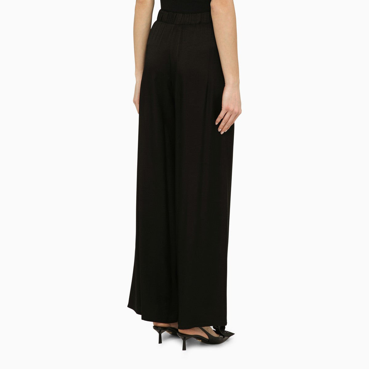 Federica Tosi Black viscose palazzo trousers Federica Tosi