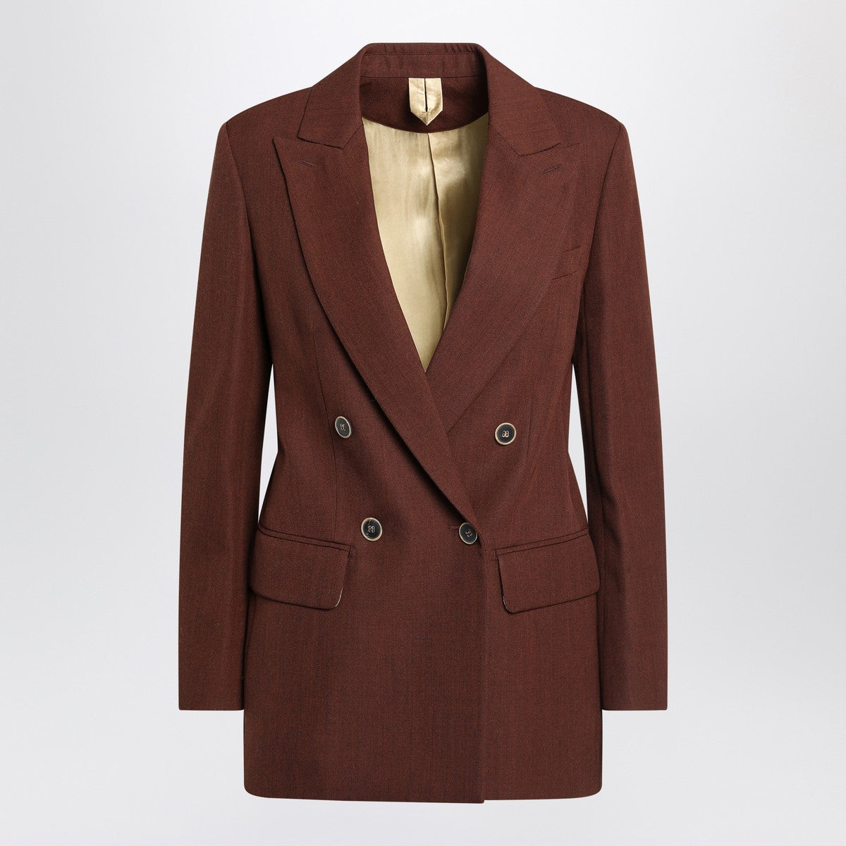 Max Mara Earth-tone jacket in wool grain de poudre Max Mara
