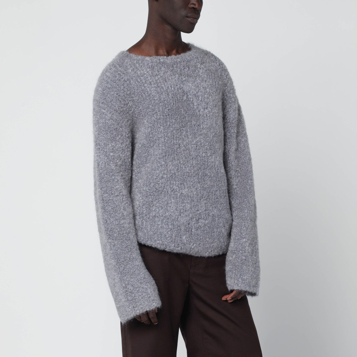 Séfr Jermaine grey sweater in bouclé yarn Séfr