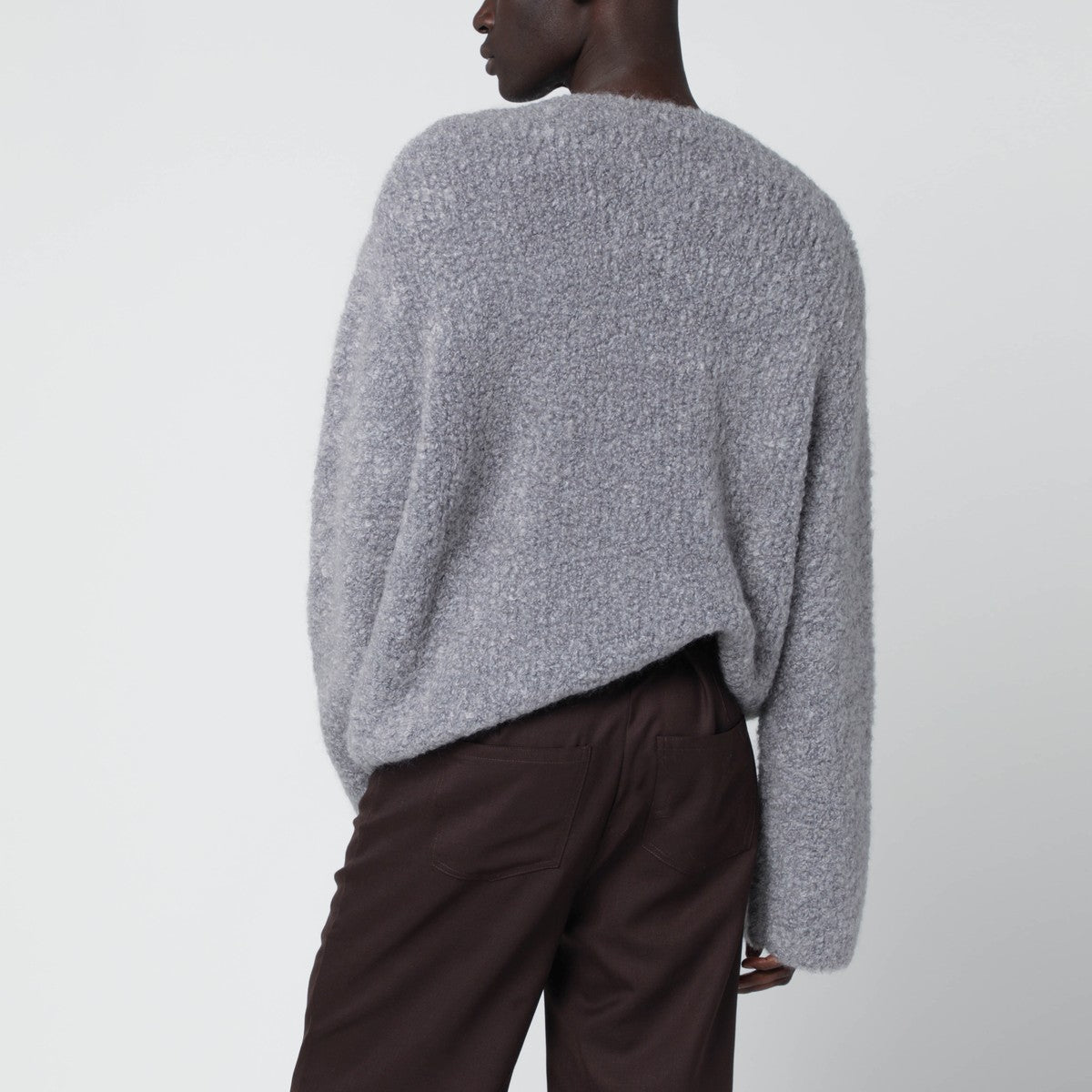 Séfr Jermaine grey sweater in bouclé yarn Séfr