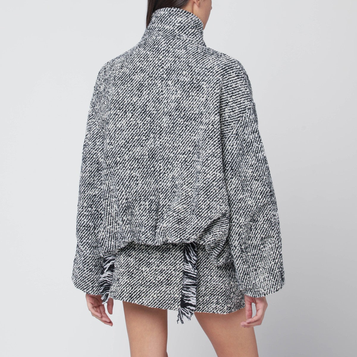 Durazzi Milano Black/white patterned wool-blend bomber Durazzi Milano