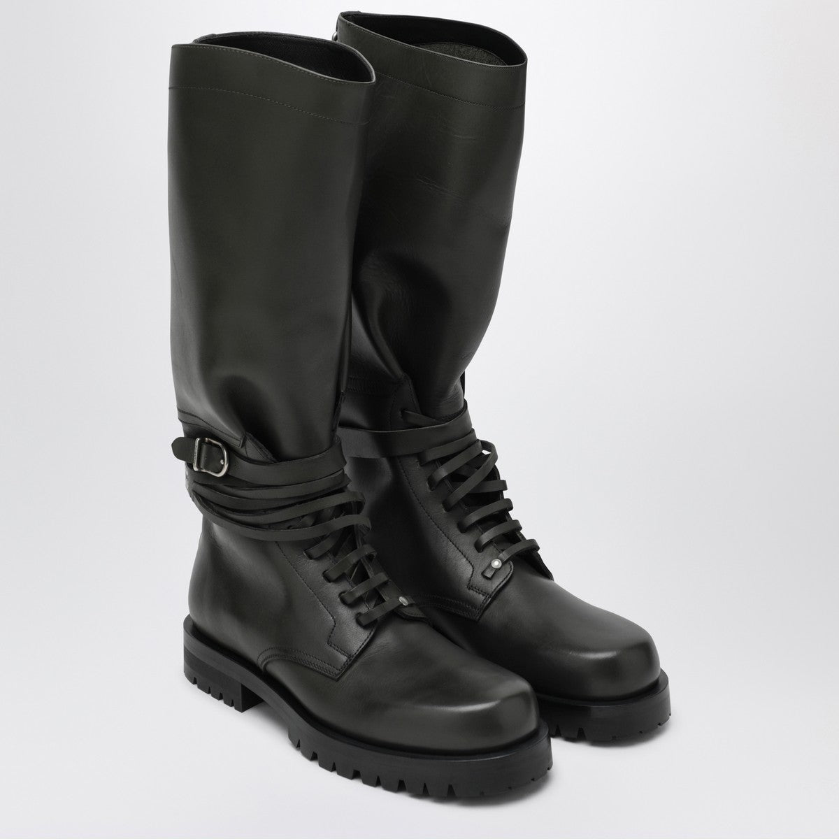 Durazzi Milano Dark green high combat boots