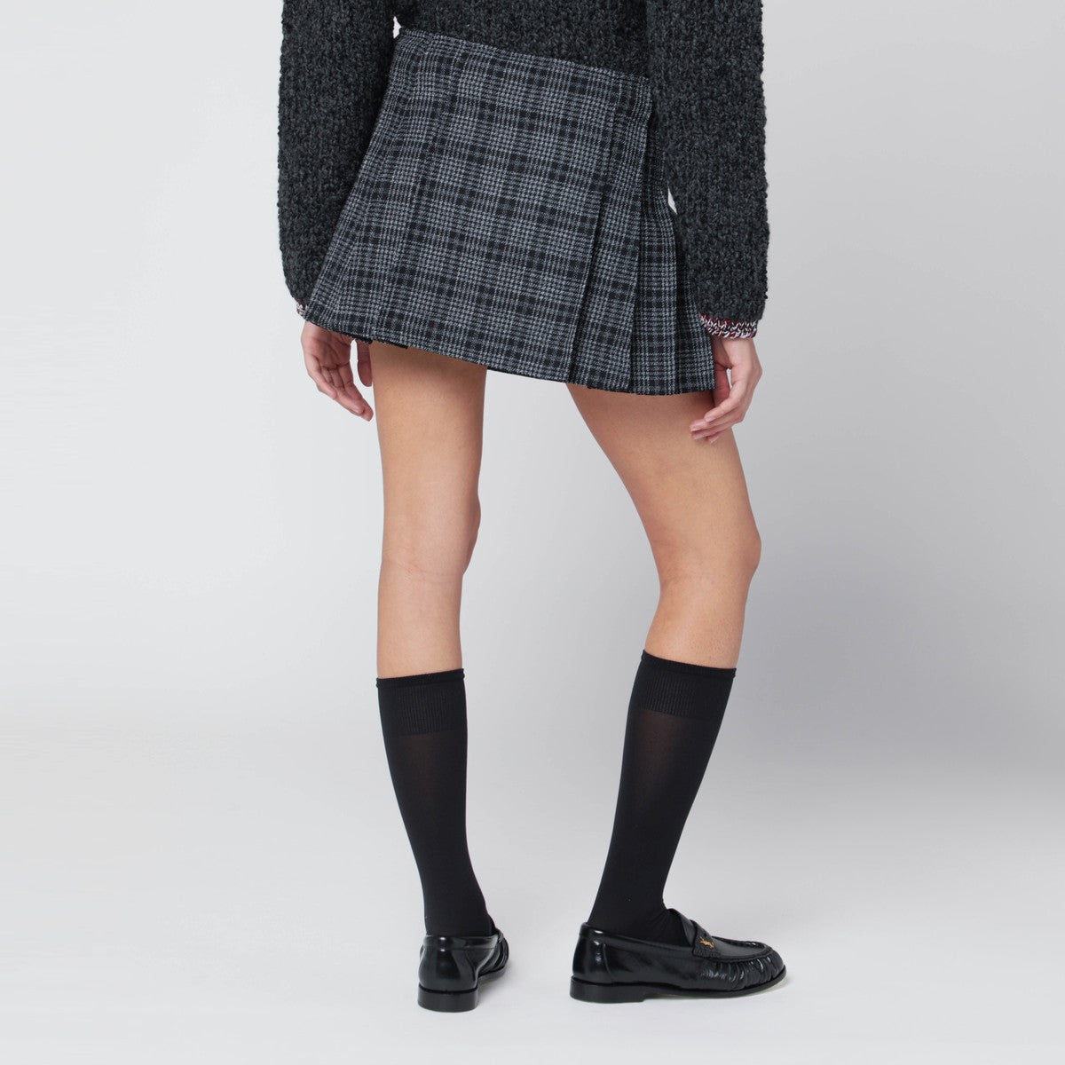 Durazzi Milano Black/white check kilt mini skirt Durazzi Milano