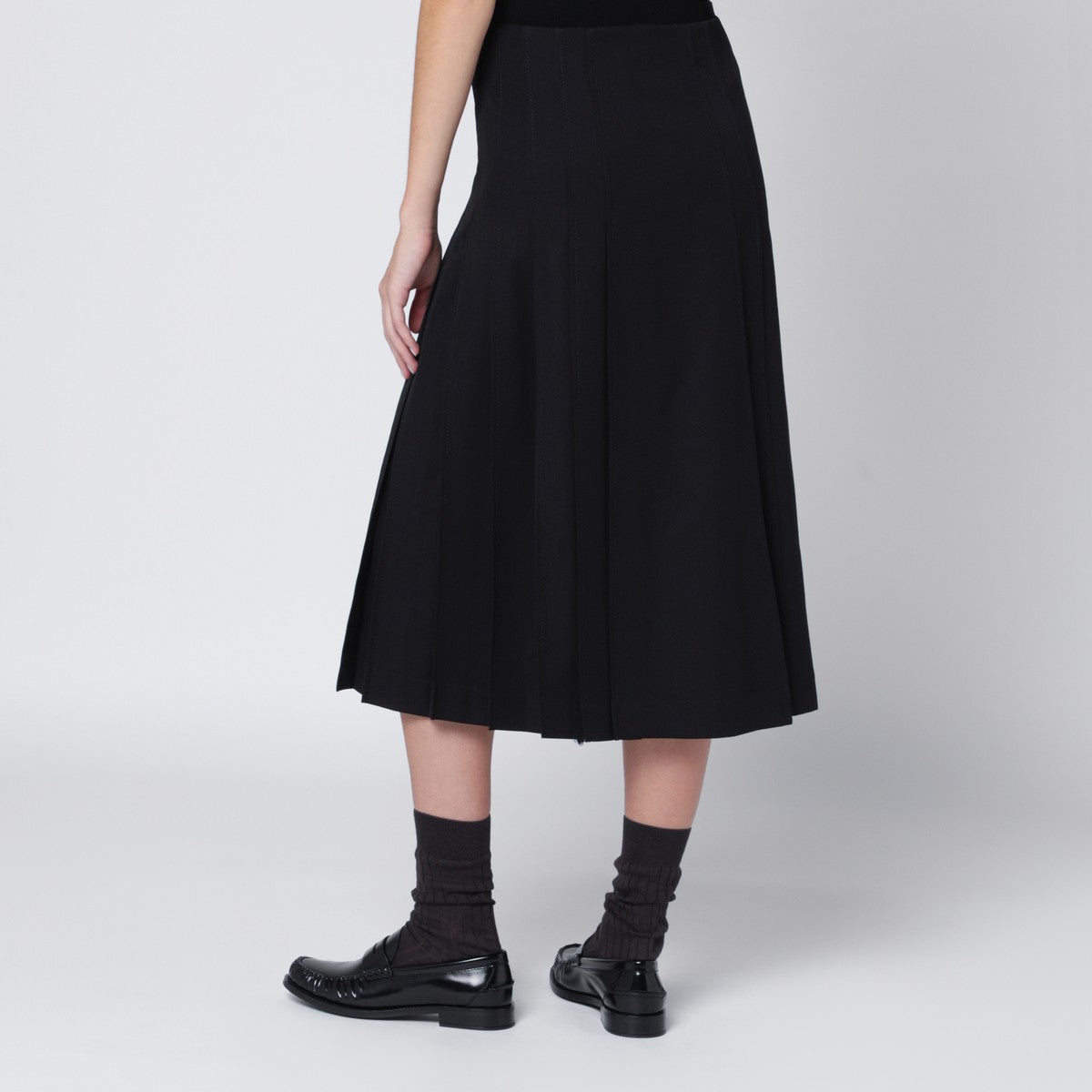 Durazzi Milano Black virgin wool wrap skirt Durazzi Milano