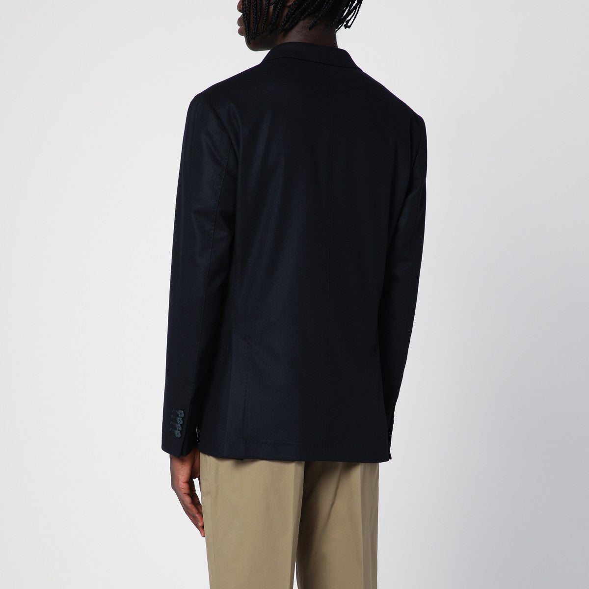 Santaniello Blue wool-blend double-breasted jacket Santaniello