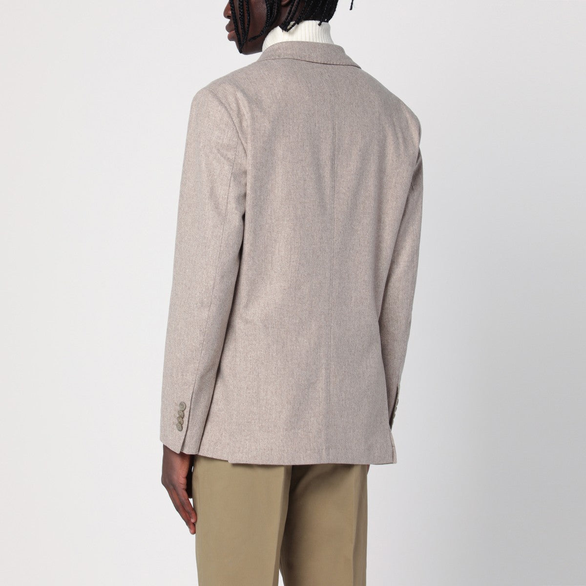 Santaniello Beige wool-blend single-breasted jacket Santaniello