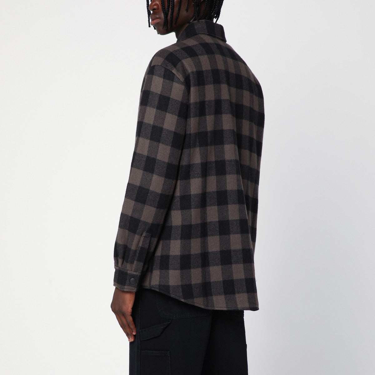 Destin Check pattern wool and cashmere overshirt Destin