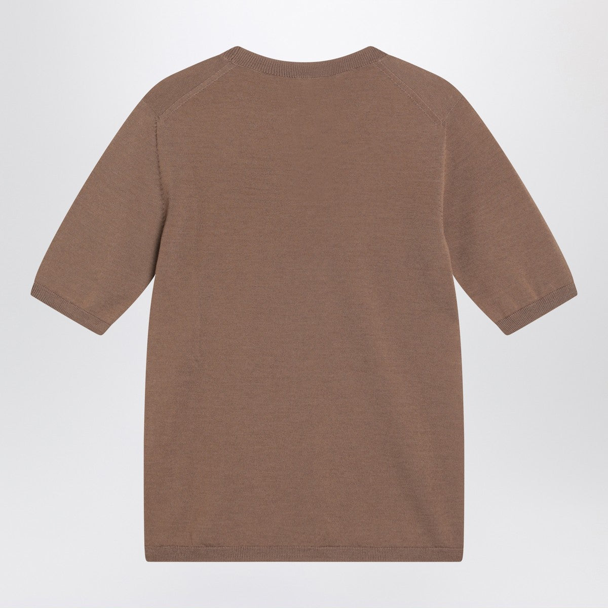 Max Mara Hazelnut-coloured crew neck sweater in wool Max Mara