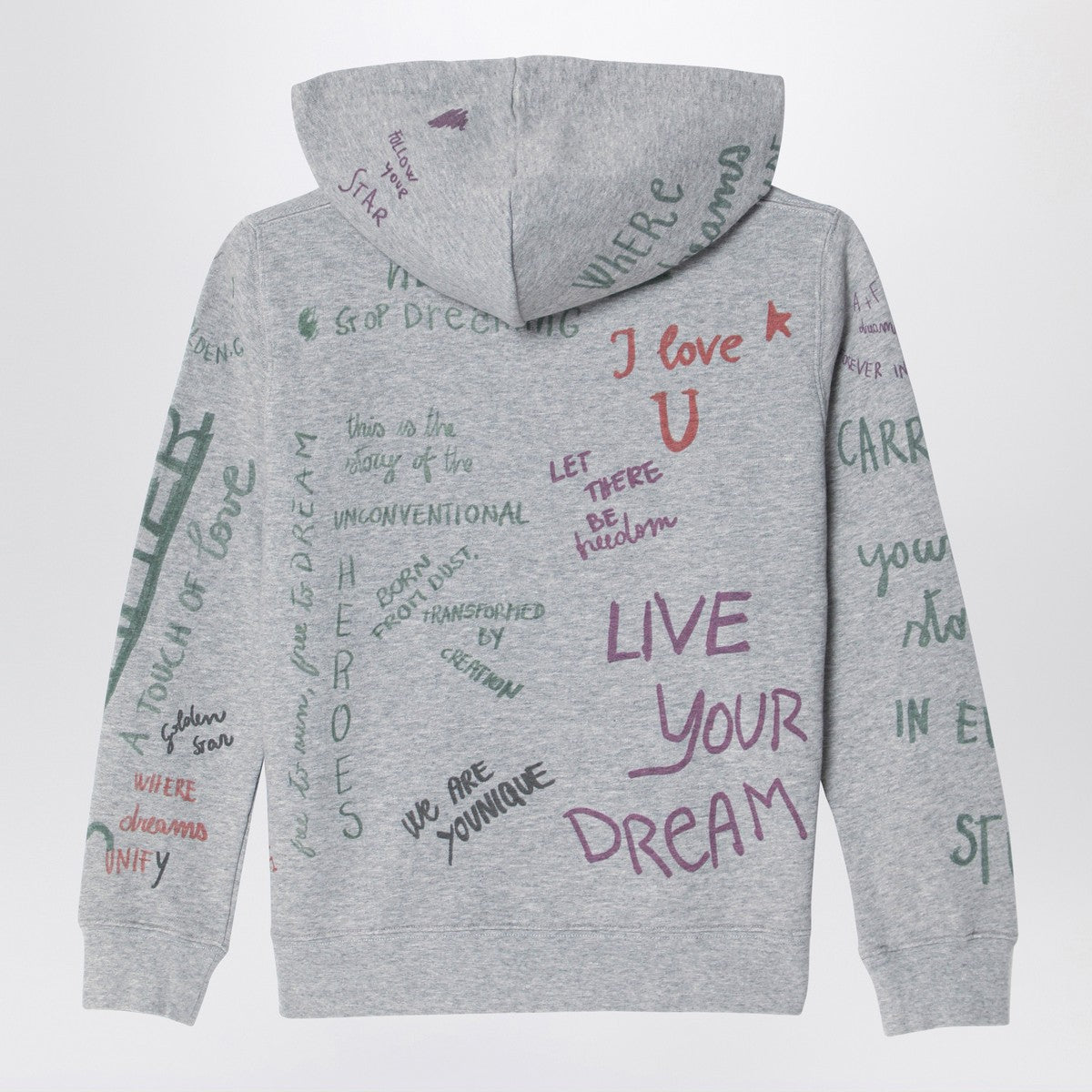 Golden Goose Gray hoodie with all over prints Golden Goose