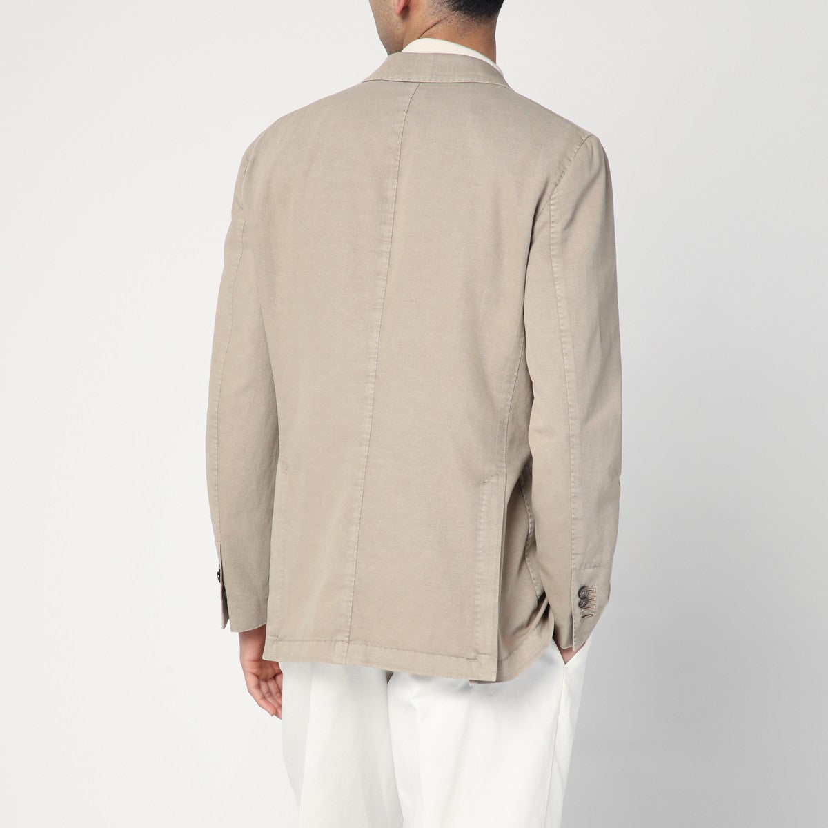 Santaniello Single-breasted jacket in dove grey Santaniello