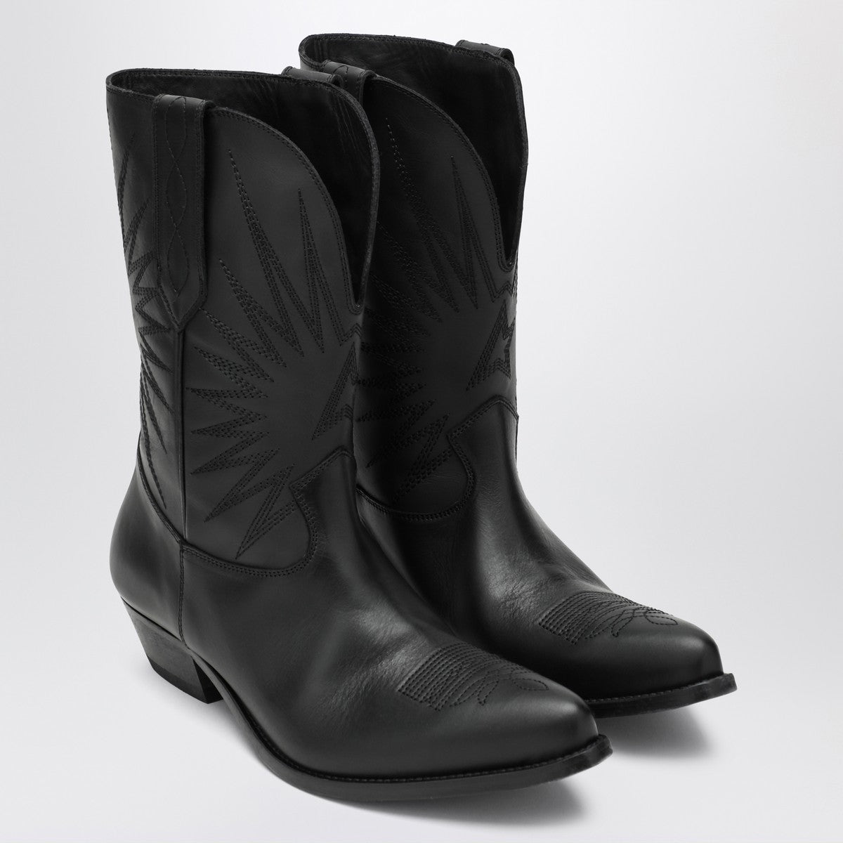 Golden Goose Wish Star low black leather boots Golden Goose