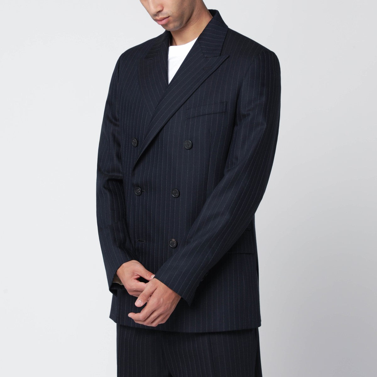 Golden Goose Navy blue pinstripe double-breasted jacket Golden Goose