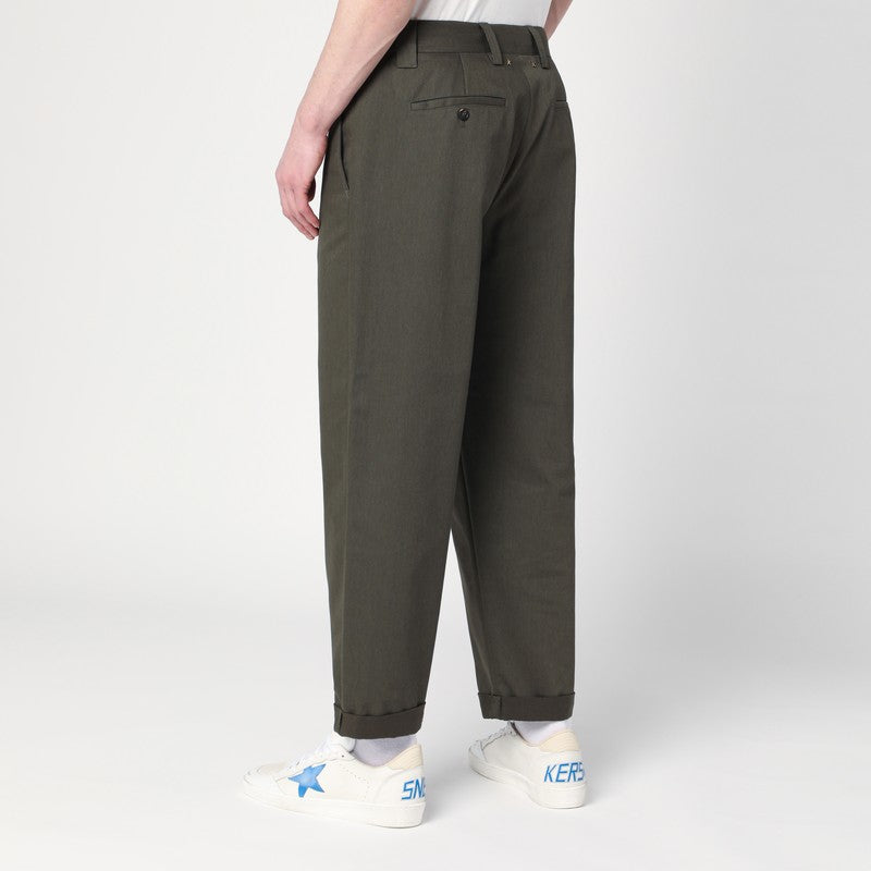 Golden Goose Dark green cotton-blend trousers Golden Goose