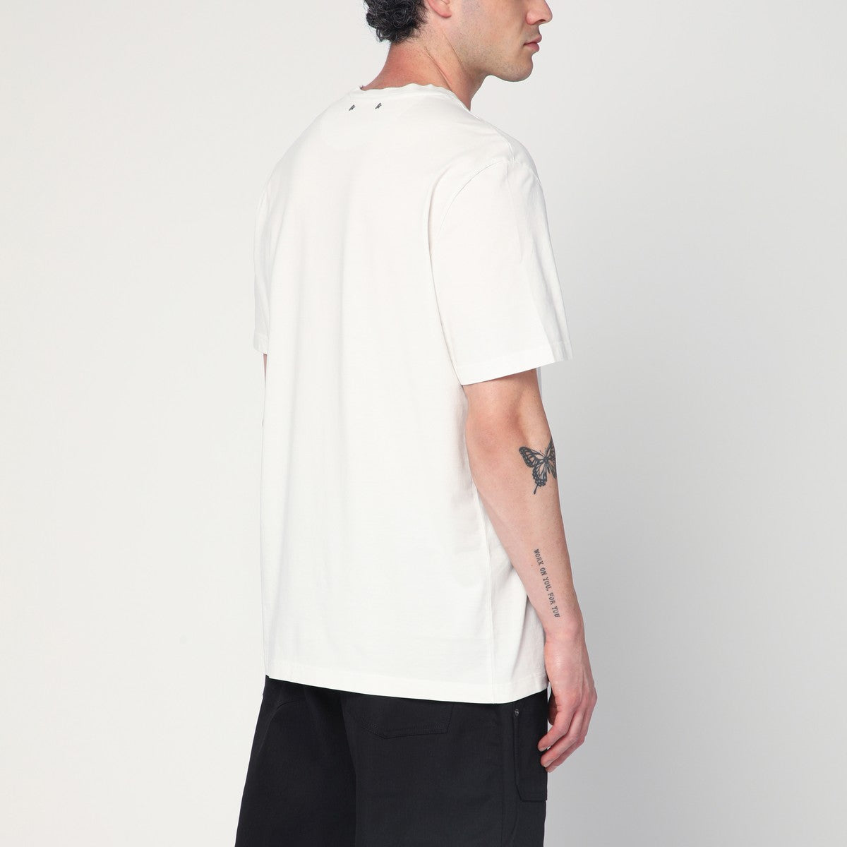 Golden Goose Ivory T-shirt with logo print Golden Goose