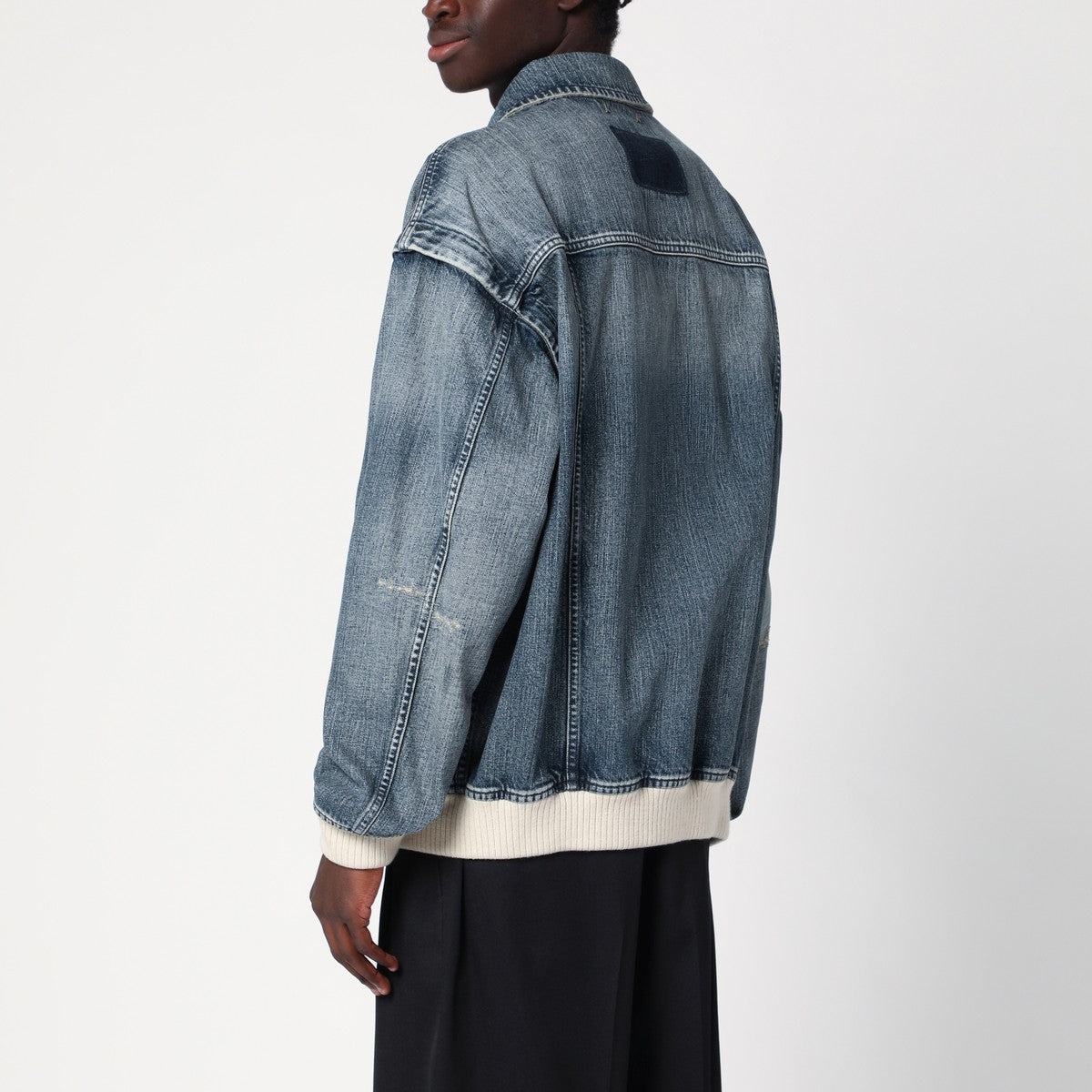 Golden Goose Bomber blue washed effect in denim Golden Goose