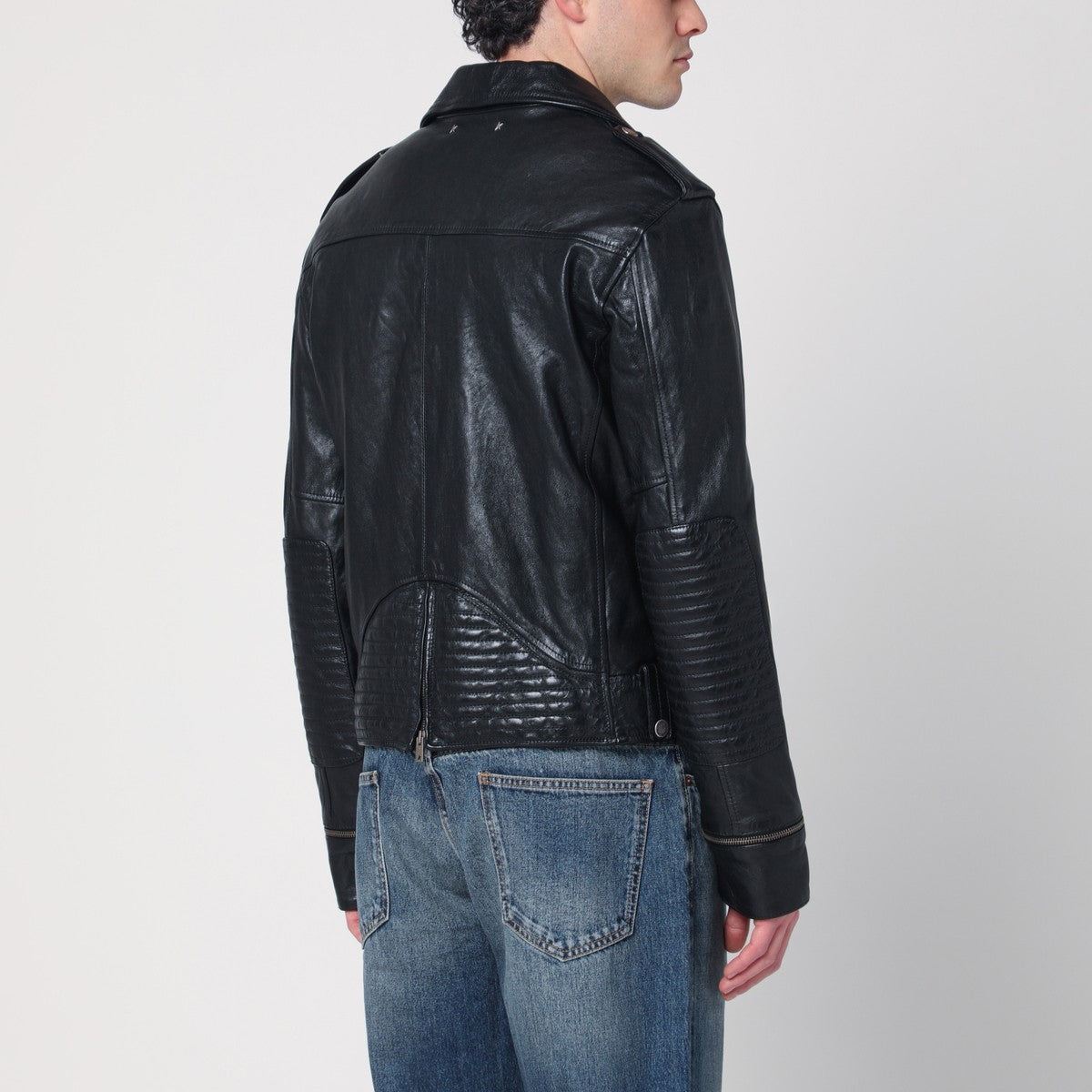 Golden Goose Black leather jacket with a glossy effect Golden Goose