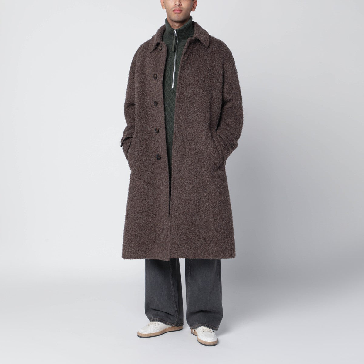 Golden Goose Journey coat in wrinkle-effect wool blend Golden Goose