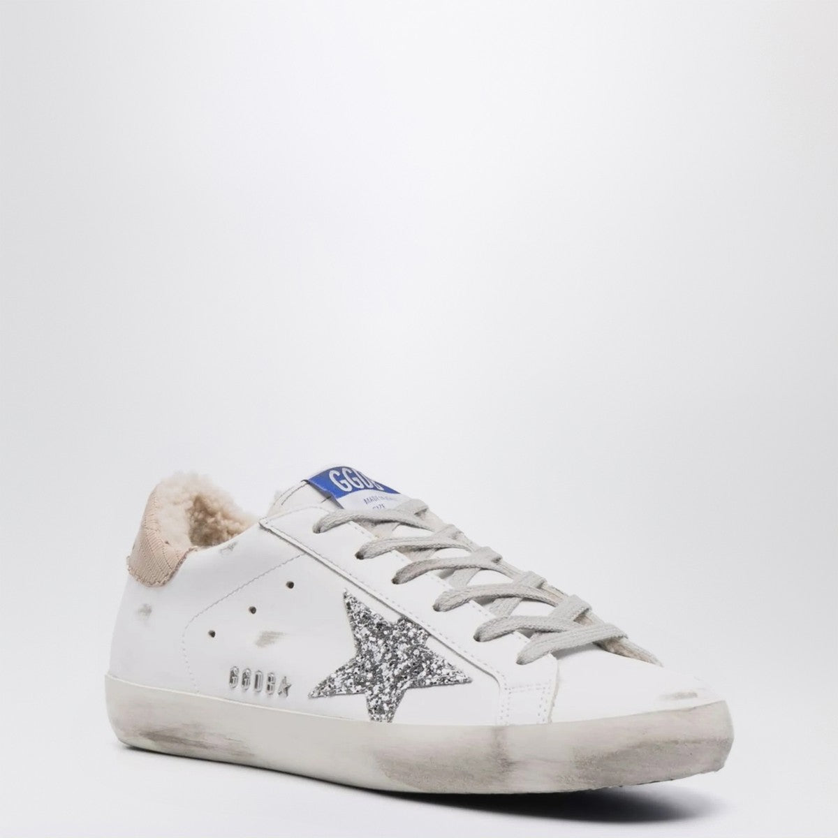 Golden Goose White/silver Super-Star sneakers with shearling lining Golden Goose