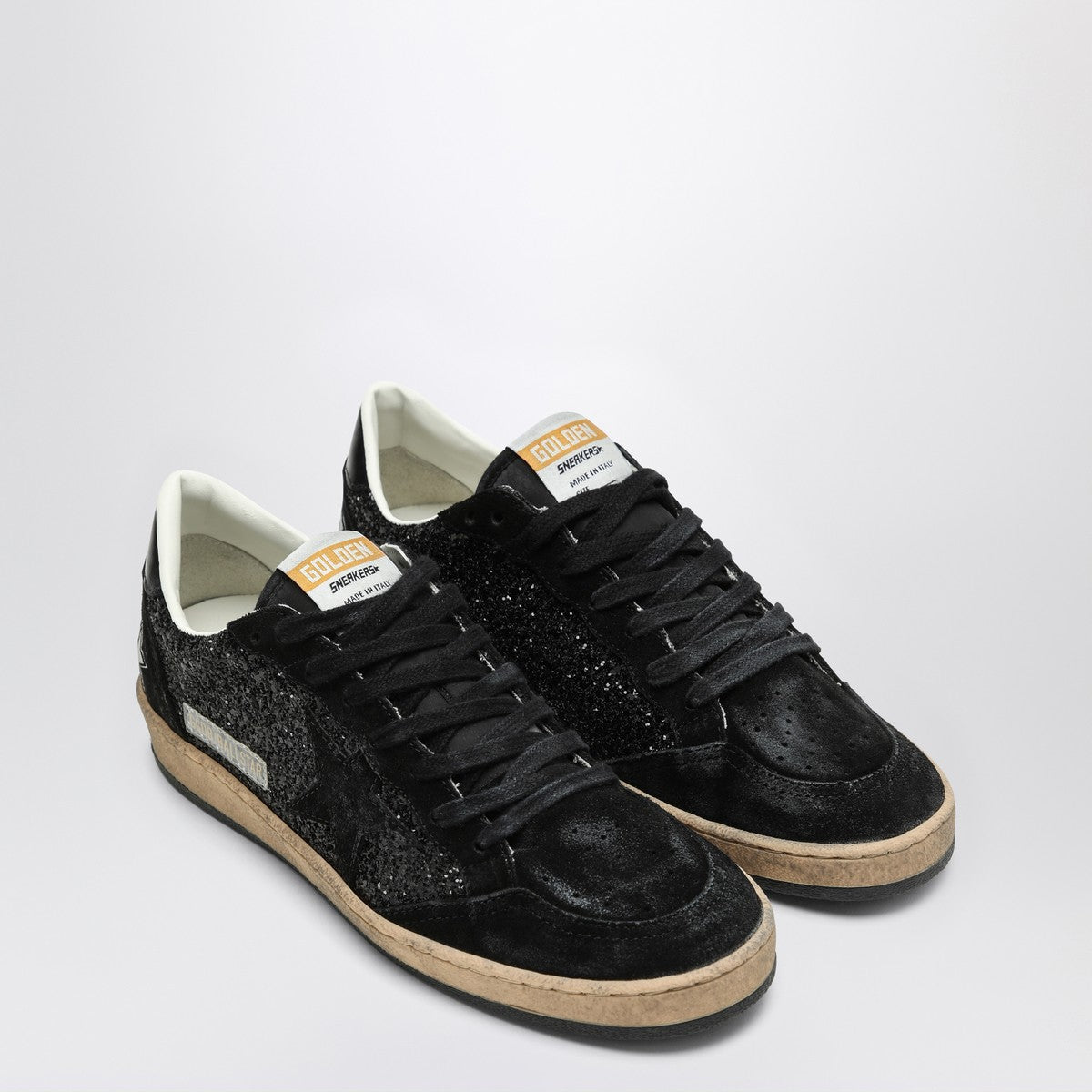 Golden Goose Ball Star sneakers black in suede and glitter Golden Goose