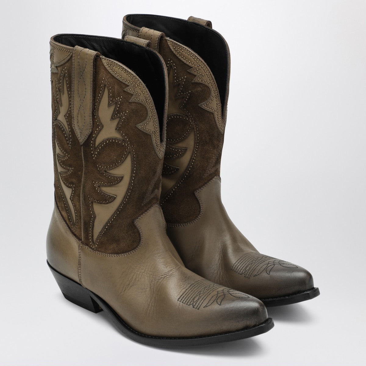 Golden Goose Wish Star boots in khaki leather and suede Golden Goose