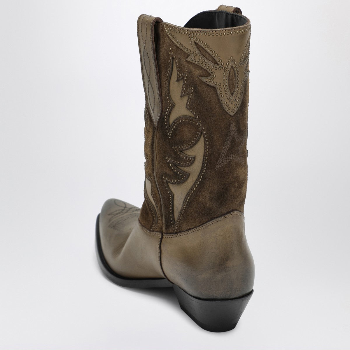 Golden Goose Wish Star boots in khaki leather and suede Golden Goose