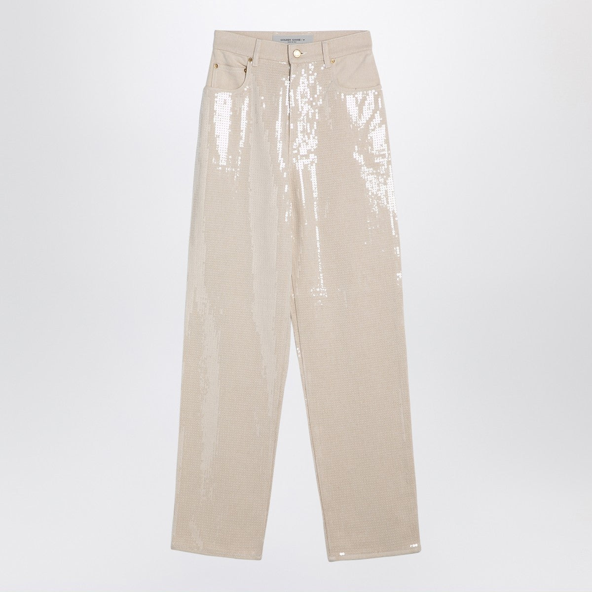 Golden Goose Trousers with transparent sequins écru Golden Goose