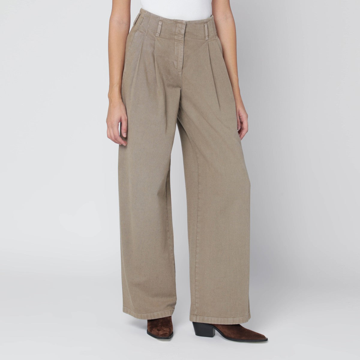 Golden Goose Wide khaki green trousers Golden Goose