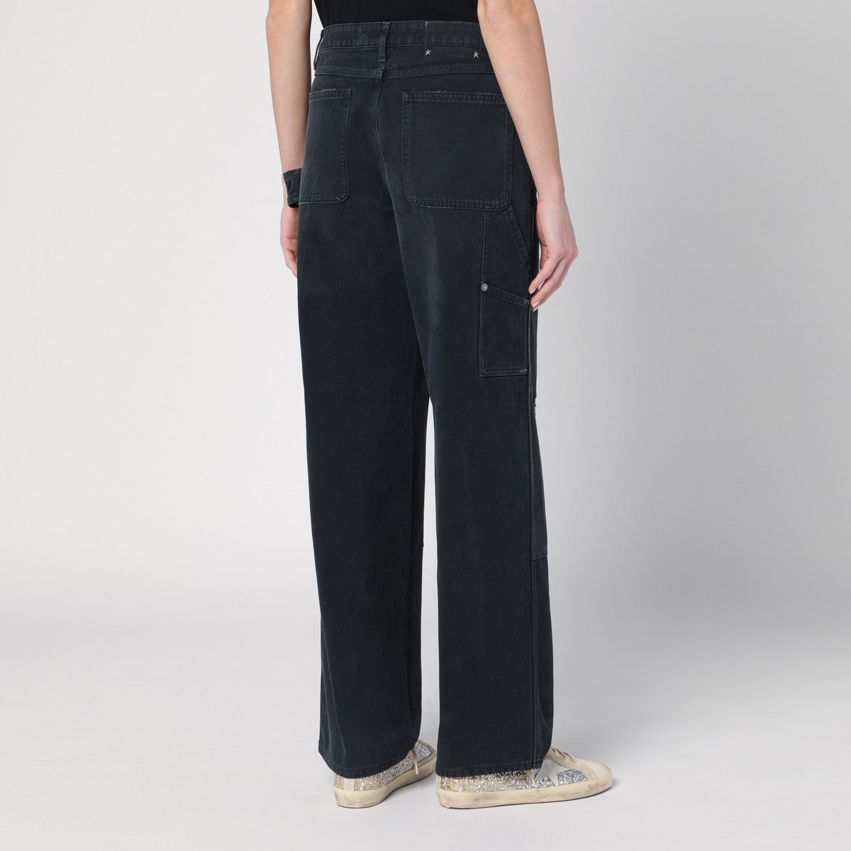 Golden Goose Wide black trousers in denim Golden Goose