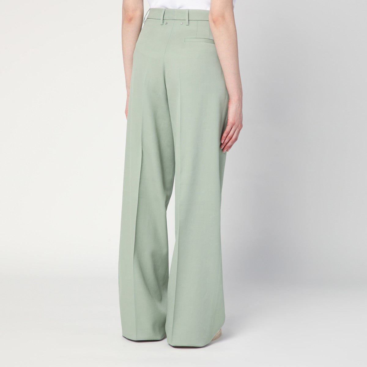 Golden Goose Wide-leg light green wool trousers Golden Goose