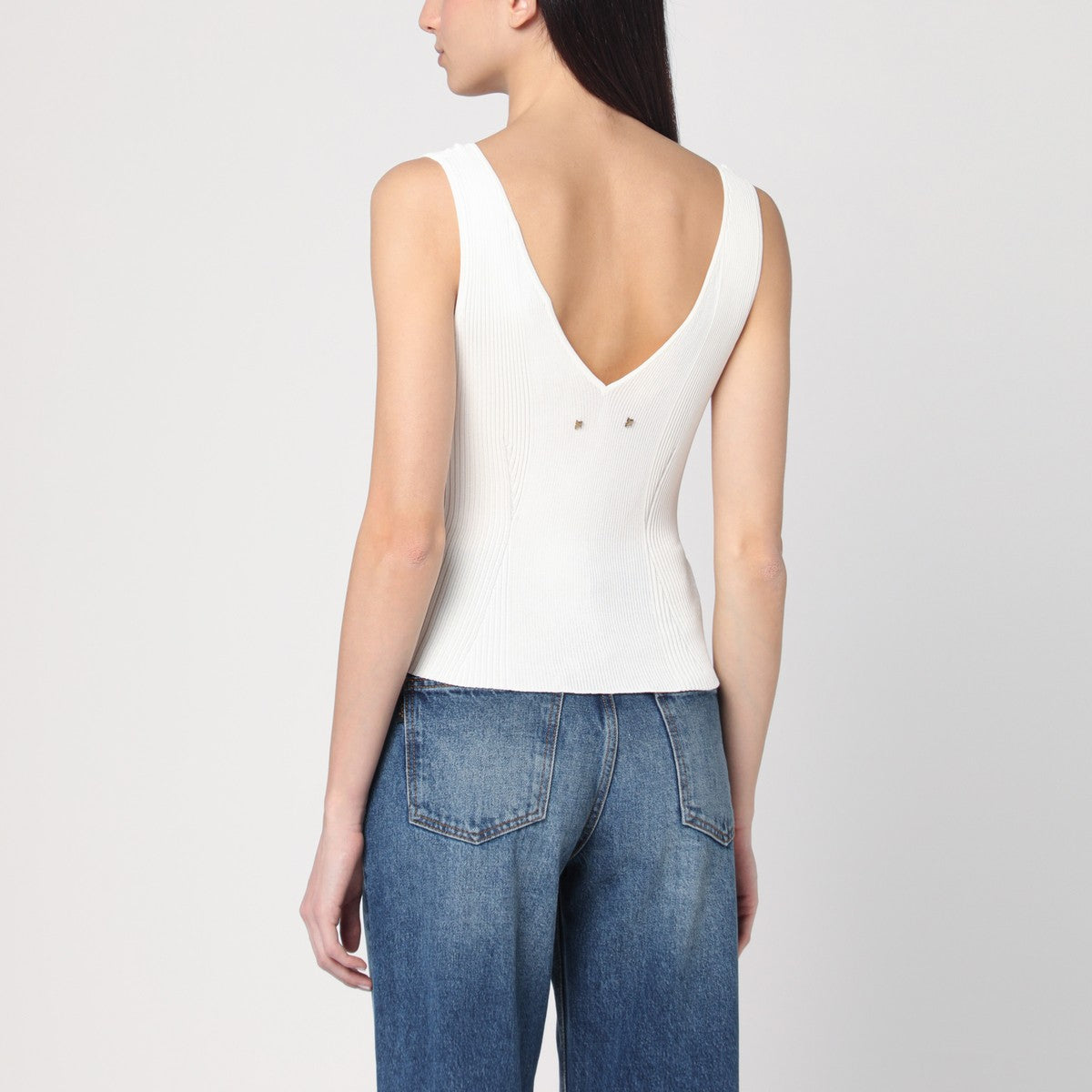 Golden Goose Ribbed ivory tank top Golden Goose