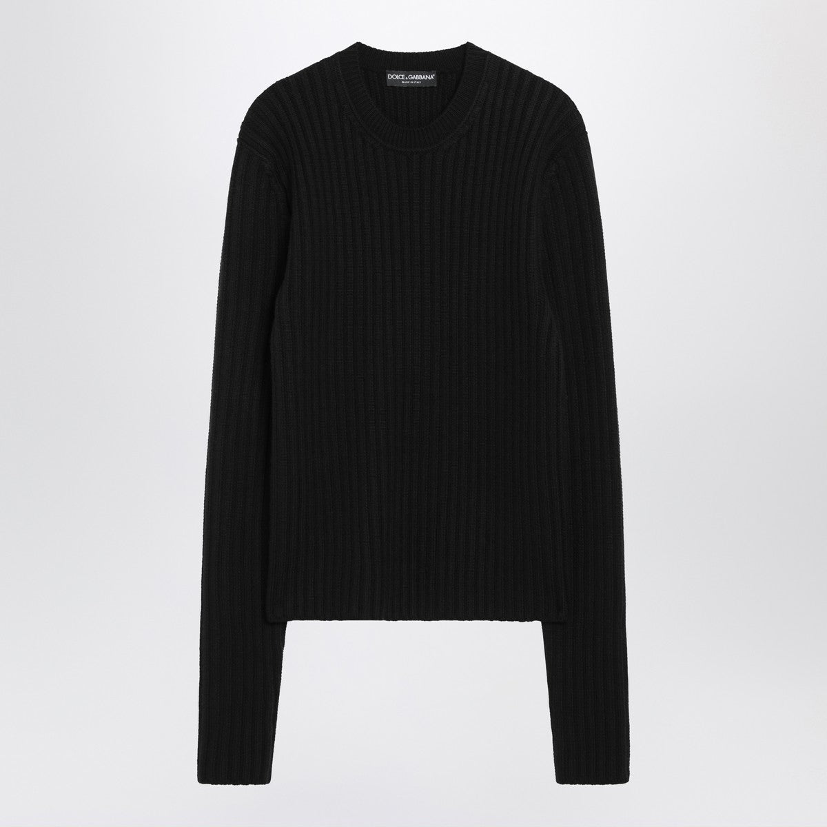 Dolce & Gabbana Dolce&Gabbana Black ribbed wool sweater Dolce & Gabbana
