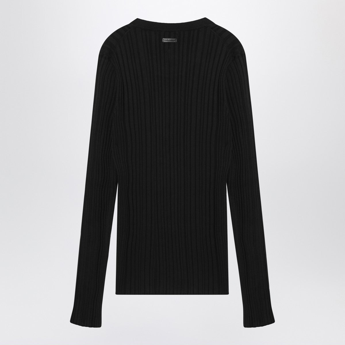 Dolce & Gabbana Dolce&Gabbana Black ribbed silk and cotton sweater Dolce & Gabbana