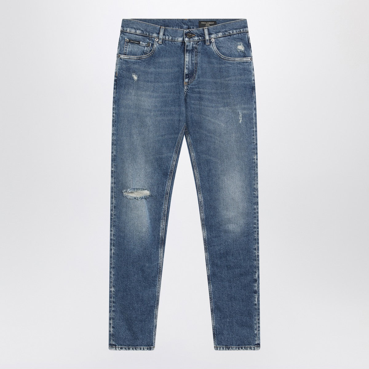 Dolce & Gabbana Dolce&Gabbana Faded-effect slim blue jeans Dolce & Gabbana