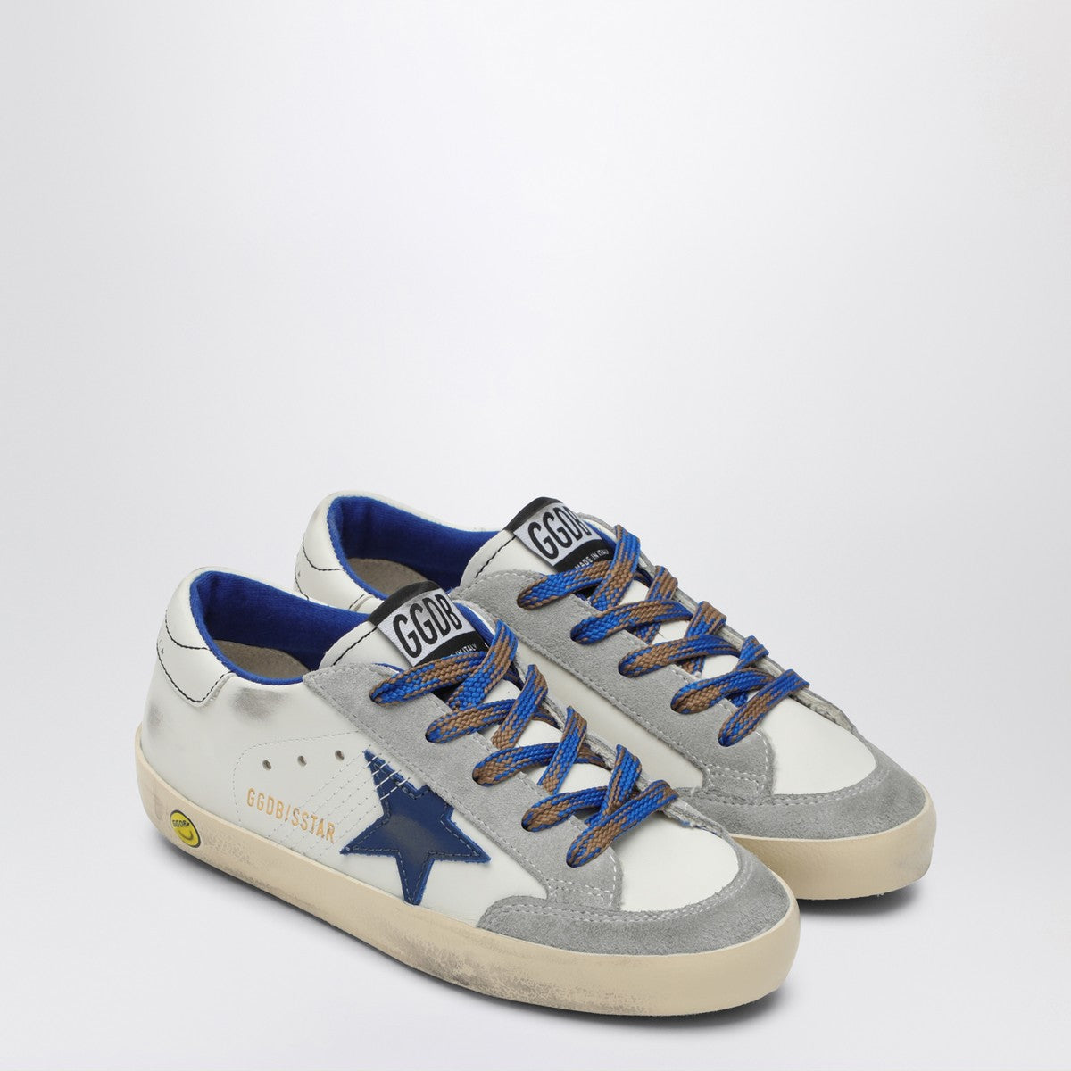 Golden Goose Super-Star sneaker in blue leather and ice suede Golden Goose