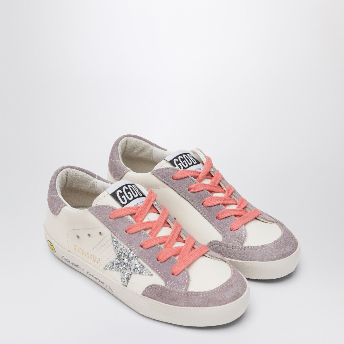 Golden Goose White leather and lilac suede Super-Star sneakers Golden Goose