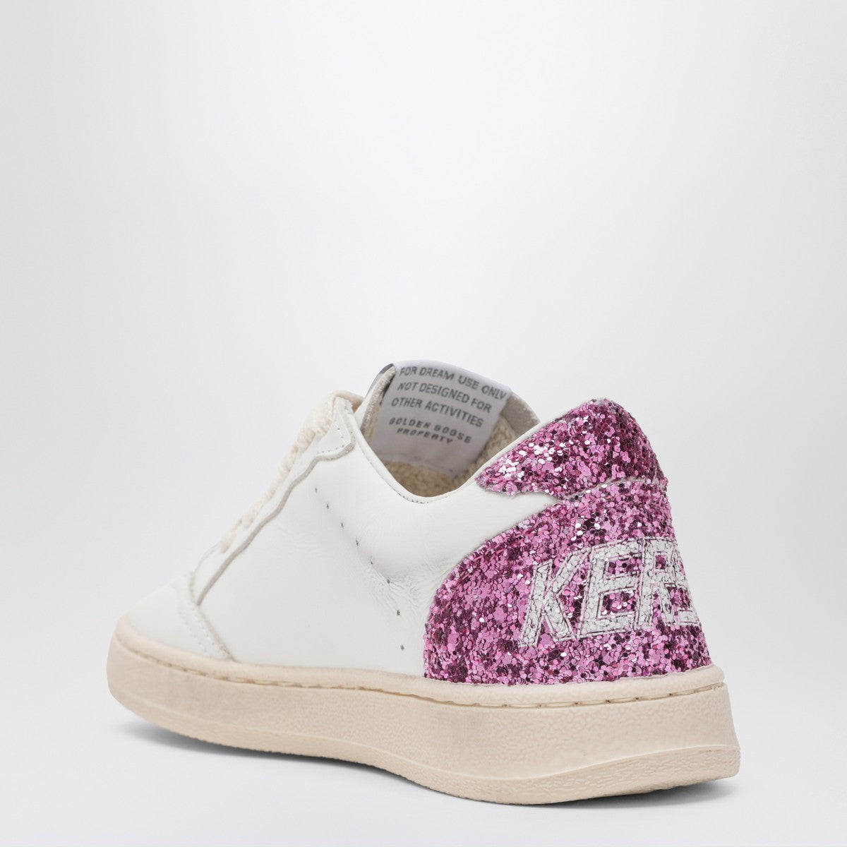 Golden Goose White leather Ball Star sneakers with silver/pink glitter Golden Goose